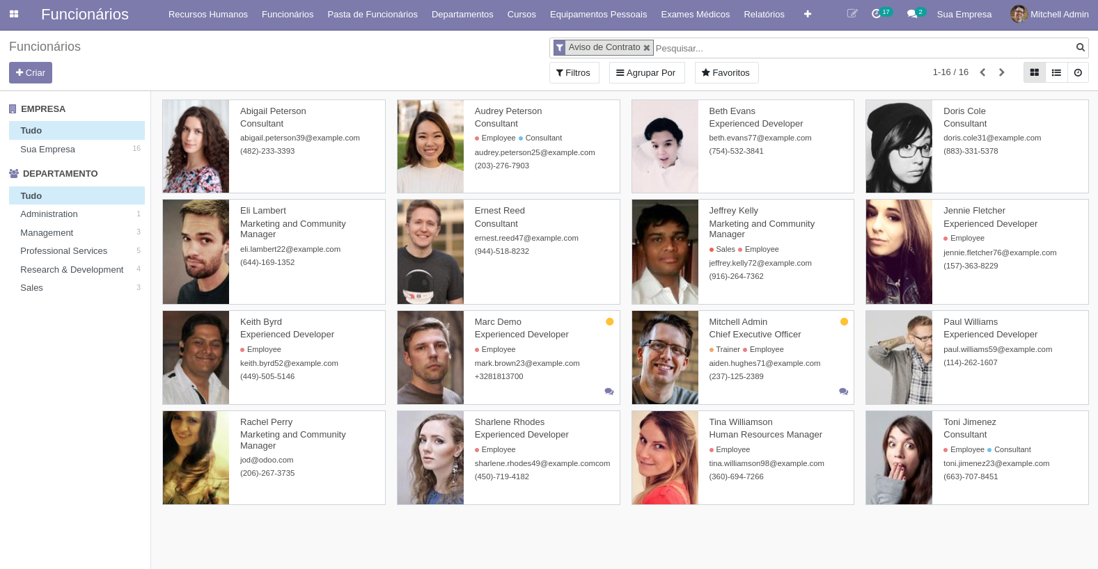 Gestão de RH com Odoo